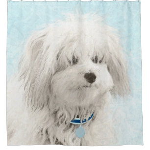 Coton de Tulear Painting - Niedliche Original Dog Duschvorhang