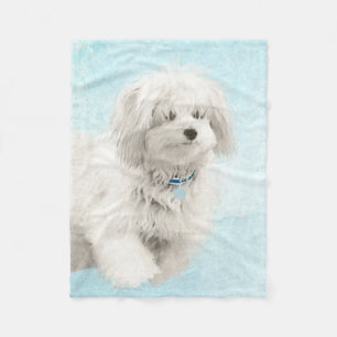 Coton de Tulear Painting - Niedliche Original Dog  Fleecedecke