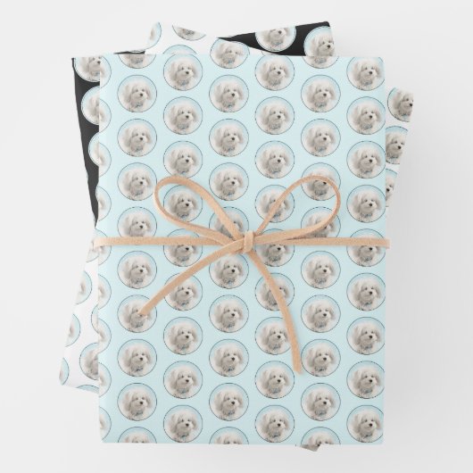 Coton de Tulear Painting - Niedliche Original Dog Geschenkpapier Set (Beispiel)