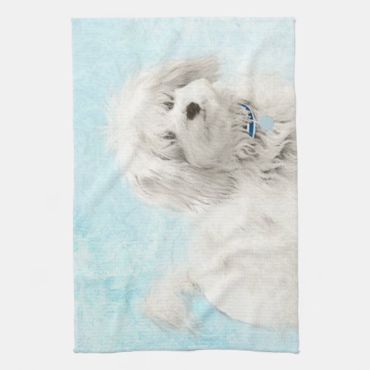 Coton de Tulear Painting - Niedliche Original Dog Geschirrtuch (Vertikal)