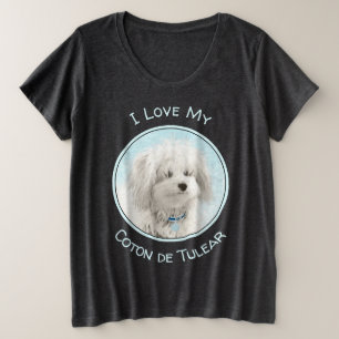 Coton de Tulear Painting - Niedliche Original Dog  Große Größe T-Shirt