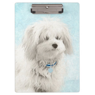 Coton de Tulear Painting - Niedliche Original Dog Klemmbrett
