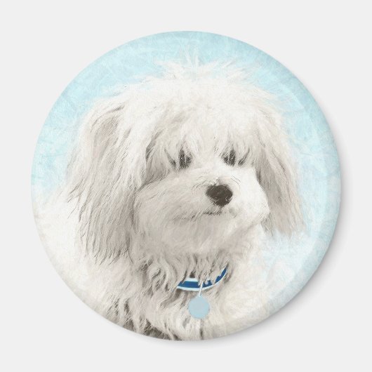 Coton de Tulear Painting - Niedliche Original Dog Magnet (Vorne)