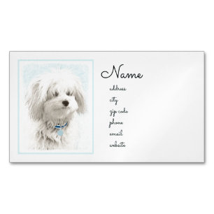 Coton de Tulear Painting - Niedliche Original Dog  Magnetische Visitenkarte