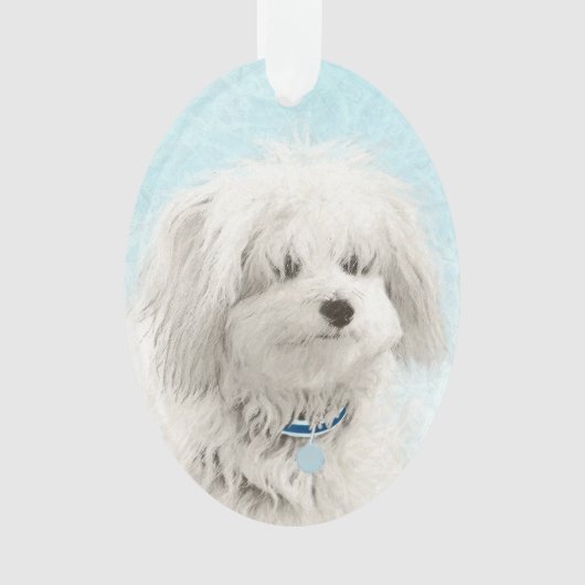 Coton de Tulear Painting - Niedliche Original Dog Ornament (Vorderseite)