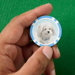 Coton de Tulear Painting - Niedliche Original Dog  Pokerchips