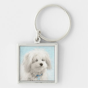 Coton de Tulear Painting - Niedliche Original Dog  Schlüsselanhänger