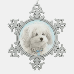 Coton de Tulear Painting - Niedliche Original Dog Schneeflocken Zinn-Ornament