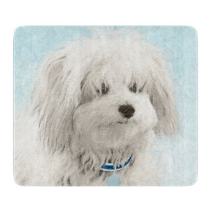 Coton de Tulear Painting - Niedliche Original Dog  Schneidebrett
