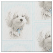 Coton de Tulear Painting - Niedliche Original Dog  Stoff (Nahaufnahme)