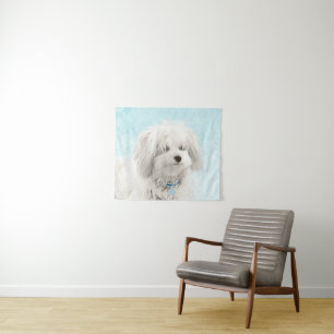 Coton de Tulear Painting - Niedliche Original Dog Wandteppich