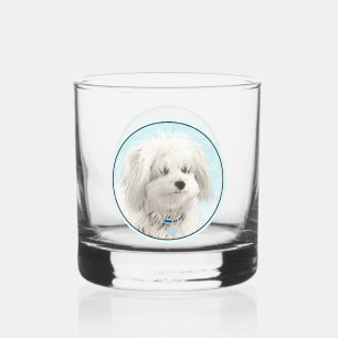 Coton de Tulear Painting - Niedliche Original Dog Whiskyglas