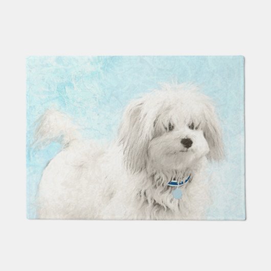 Coton de Tulear Painting - Niedliche Original Hund Fußmatte (Vorderseite)