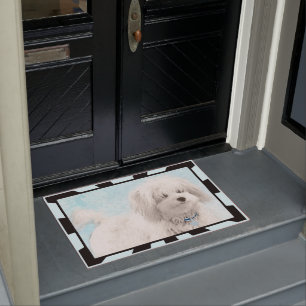 Coton de Tulear Painting - Niedliche Original Hund Fußmatte