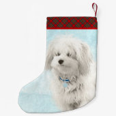 Coton de Tulear Painting - Niedliche Original Hund Kleiner Weihnachtsstrumpf (Rückseite)