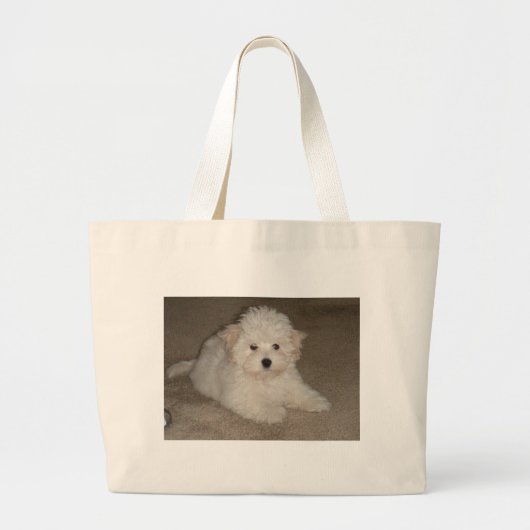 Coton_de_Tulear_puppy.png Jumbo Stoffbeutel (Vorne)