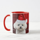 Coton de Tulear Red Holiday Karierte Weihnachtsfei Tasse (Links)