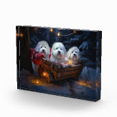 Coton De Tulear Snowy Sleigh Weihnachtsdekor Fotoblock (Rechts)
