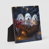 Coton De Tulear Snowy Sleigh Weihnachtsdekor Fotoplatte (Vorderseite)