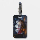 Coton De Tulear Snowy Sleigh Weihnachtsdekor Gepäckanhänger (Rückseite vertikal)