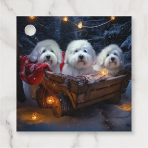 Coton De Tulear Snowy Sleigh Weihnachtsdekor Geschenkanhänger