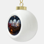 Coton De Tulear Snowy Sleigh Weihnachtsdekor Keramik Kugel-Ornament (Rechts)