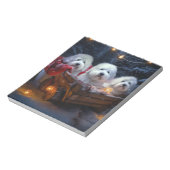 Coton De Tulear Snowy Sleigh Weihnachtsdekor Notizblock (Rotiert)