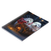 Coton De Tulear Snowy Sleigh Weihnachtsdekor Notizblock (Linke Seite)