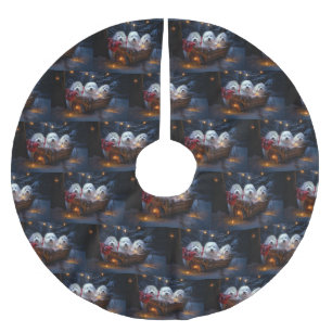 Coton De Tulear Snowy Sleigh Weihnachtsdekor Polyester Weihnachtsbaumdecke