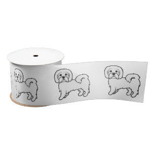 Coton de Tulear Süße Cartoon-Hund-Illustration Satinband