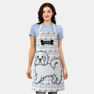 Coton de Tulear Süßer Cartoon-Hund & Name Schürze