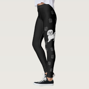 Coton De Tulear Süßer Cartoon-Hund & Pfoten Leggings