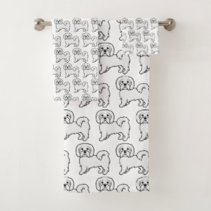 Coton de Tulear Süßes Cartoon-Hund-Muster Badhandtuch Set