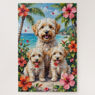 Coton de Tulear Tropischer Garten Kunst Puzzle