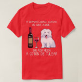 Coton de Tulear und Wein Funny dog T-Shirt (Design vorne)