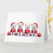 Coton de Tulear Weihnachtskleid Santa Hut Karte (Gelbe Blume)