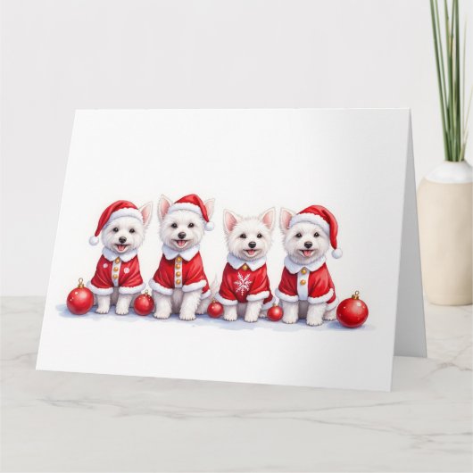 Coton de Tulear Weihnachtskleid Santa Hut Karte (Vorderseite)