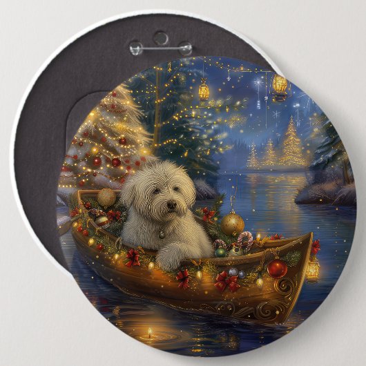 Coton De Tulear Weihnachtsreise Button (Vorne & Hinten)