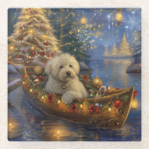 Coton De Tulear Weihnachtsreise Glasuntersetzer