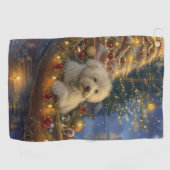 Coton De Tulear Weihnachtsreise Golfhandtuch (Horizontal)