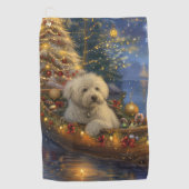 Coton De Tulear Weihnachtsreise Golfhandtuch (Vorderseite)