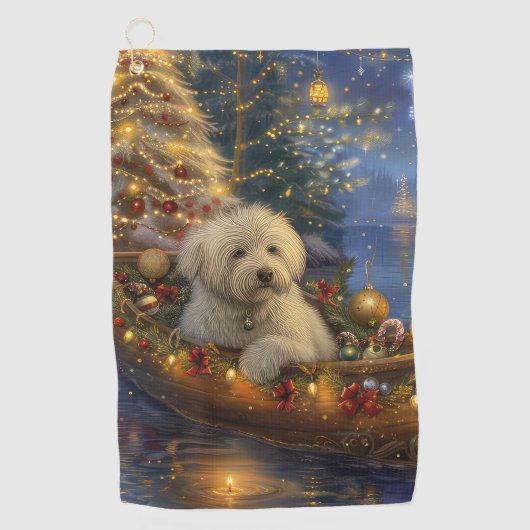 Coton De Tulear Weihnachtsreise Golfhandtuch (Vorderseite)