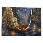 Coton De Tulear Weihnachtsreise Große Geschenktüte (Rückseite)