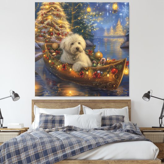 Coton De Tulear Weihnachtsreise Leinwanddruck (Insitu (Schlafzimmer))