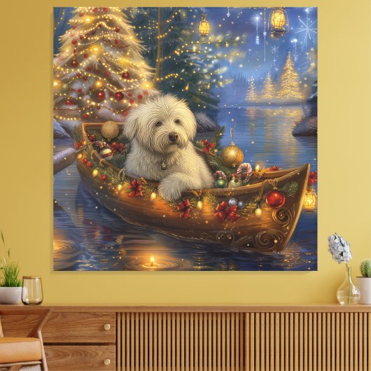 Coton De Tulear Weihnachtsreise Leinwanddruck (Insitu (Wohnzimmer))