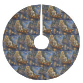 Coton De Tulear Weihnachtsreise Polyester Weihnachtsbaumdecke (Vorderseite)