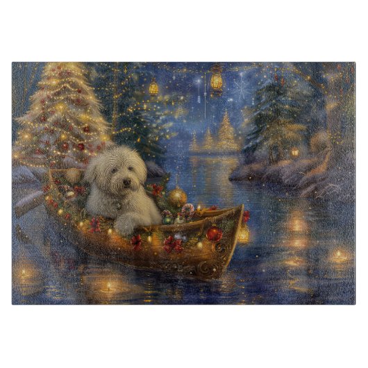 Coton De Tulear Weihnachtsreise Schneidebrett (Vorderseite)