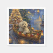 Coton De Tulear Weihnachtsreise Serviette (Vorderseite)