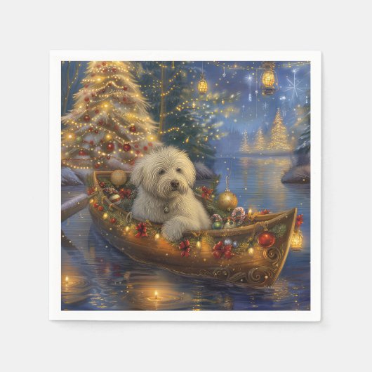 Coton De Tulear Weihnachtsreise Serviette (Vorderseite)