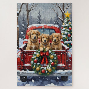 Coton de Tulear Weihnachtsroter LKW Urlaub Puzzle